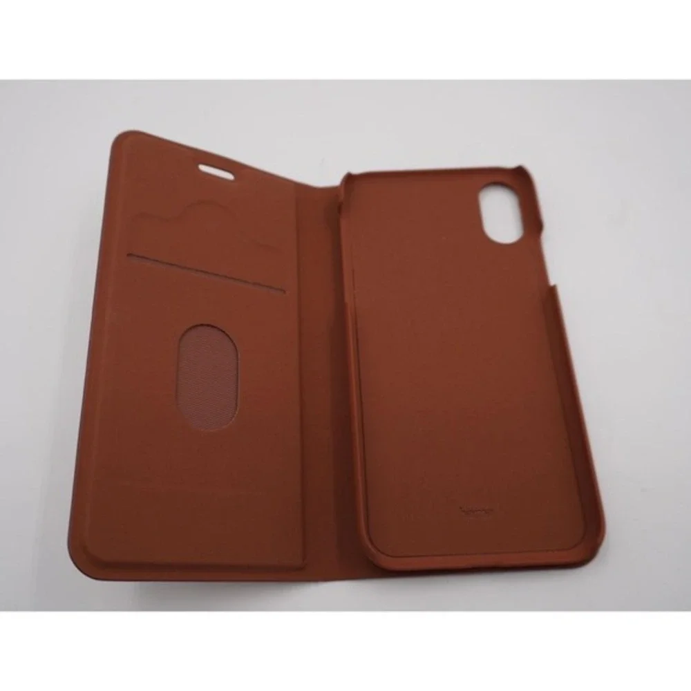 Hama iPhone 10 10S Wallet Case Folio Card Holder Cognac Brown Faux Leather 33-26